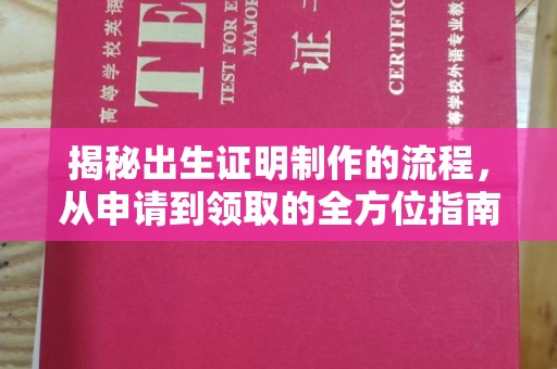 芷江揭秘出生证明制作的流程，从申请到领取的全方位指南